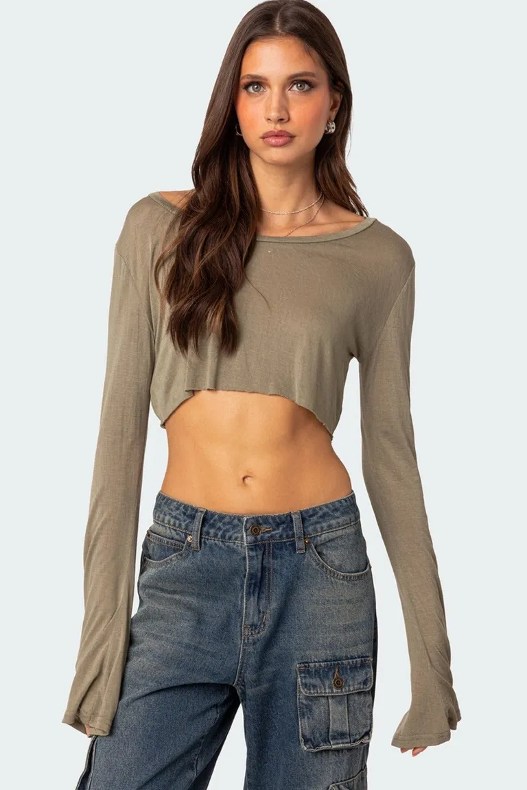 Crop top transparente crudo de Edikted en Tops para argentina