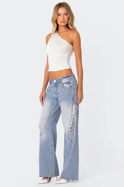 Jean tiro bajo cordones de Edikted en Pantalones para argentina