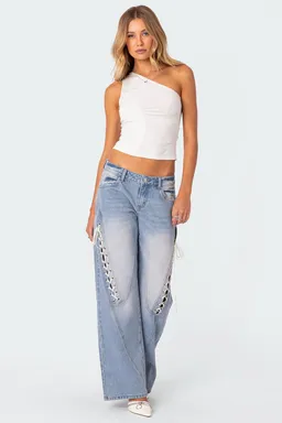 Jean tiro bajo cordones de Edikted en Pantalones para argentina