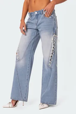 Jean tiro bajo cordones de Edikted en Pantalones para argentina