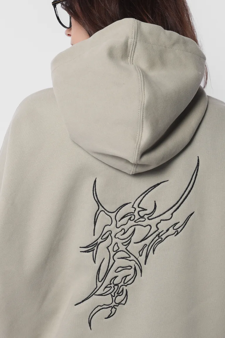 Buzo oversize de frisa con capucha y bordado en la espalda de Top White en Buzos y Sweaters para argentina