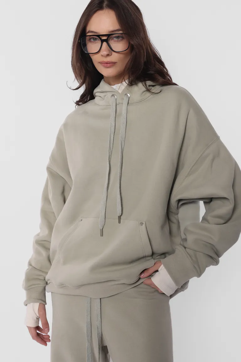 Buzo oversize de frisa con capucha y bordado en la espalda de Top White en Buzos y Sweaters para argentina