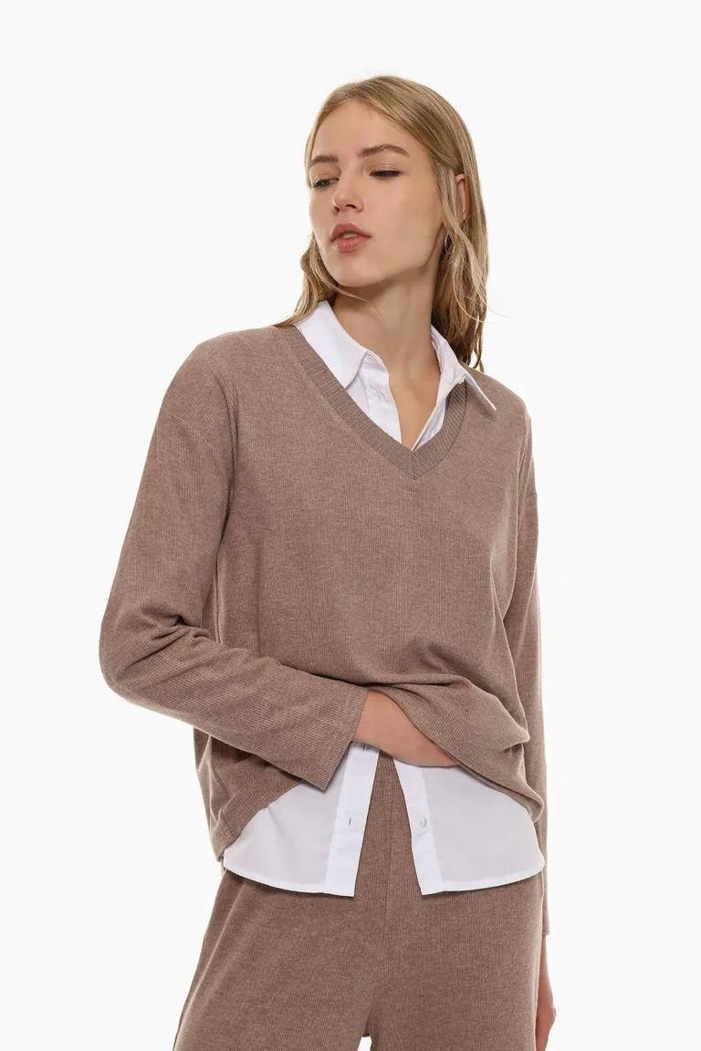 Sweater tejido escote v de Lefties en Buzos y Sweaters para argentina