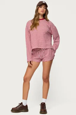 Shorts jaine con cordón rayas de Edikted en Shorts para argentina