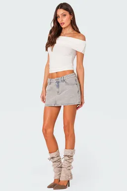 Mini falda denim vintage lavado de Edikted en Faldas para argentina