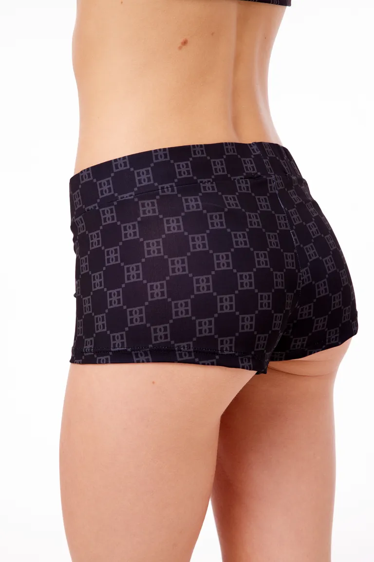 Microshorts de tela elástica con estampado monograma en color negro de Black Mamba en Shorts para argentina