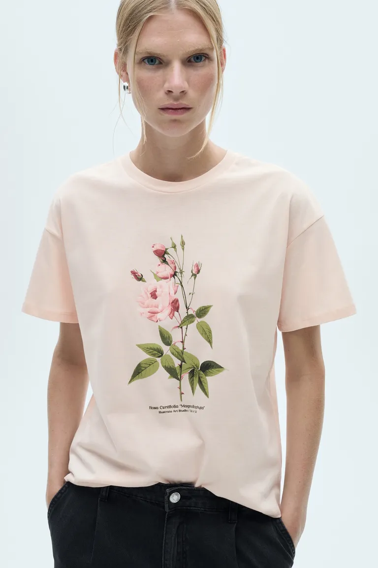 Remera algodón estampado floral de Mango en Remeras para argentina