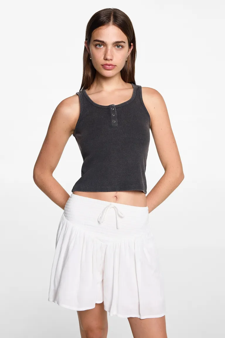 Top canalé algodón de Mango Teen en Tops para argentina
