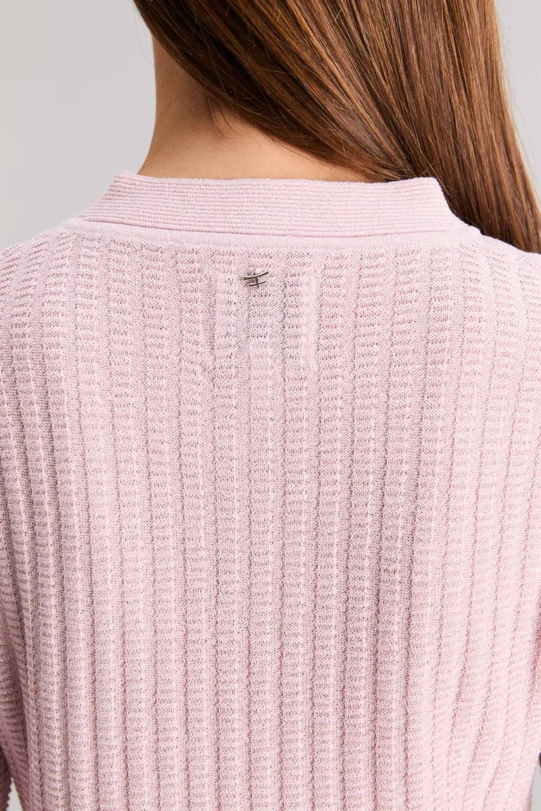 Cardigan con cuello bomber, mangas tres cuartos y detalles en lurex de Kosiuko en Buzos y Sweaters para argentina