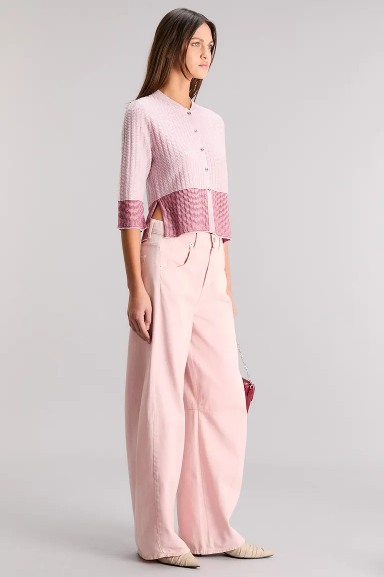 Cardigan con cuello bomber, mangas tres cuartos y detalles en lurex de Kosiuko en Buzos y Sweaters para argentina