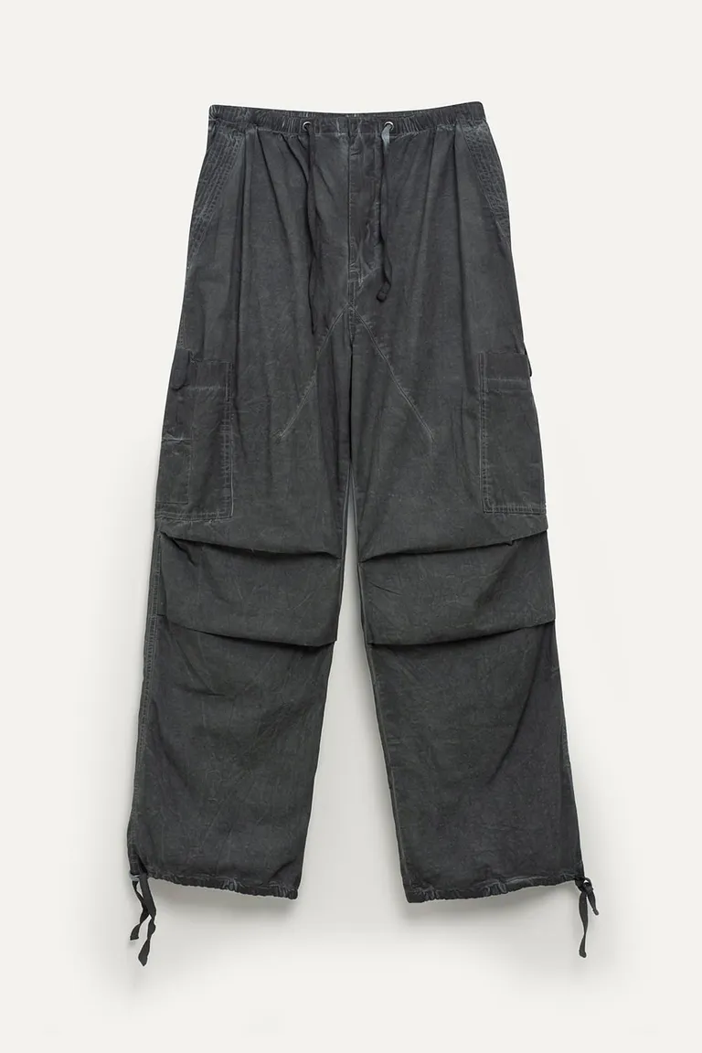 Pantalón cargo de gabardina lavada con bolsillos y cordón ajustable de 47 Street en Pantalones para argentina