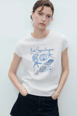 Camiseta algodón estampada de Mango en Remeras para argentina
