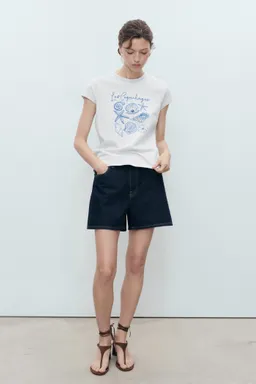 Camiseta algodón estampada de Mango en Remeras para argentina