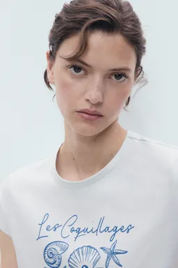 Camiseta algodón estampada de Mango en Remeras para argentina