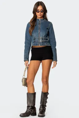 Campera denim hebilla doble de Edikted en Chaquetas para argentina