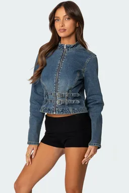 Campera denim hebilla doble de Edikted en Chaquetas para argentina