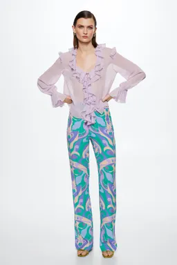Pantalón fluido estampado de Mango en Pantalones para argentina