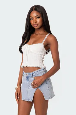 Musculosa tejida con encaje de Edikted en Tops para argentina