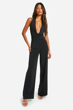 Mono pierna ancha escote profundo de Boohoo en Monos para argentina