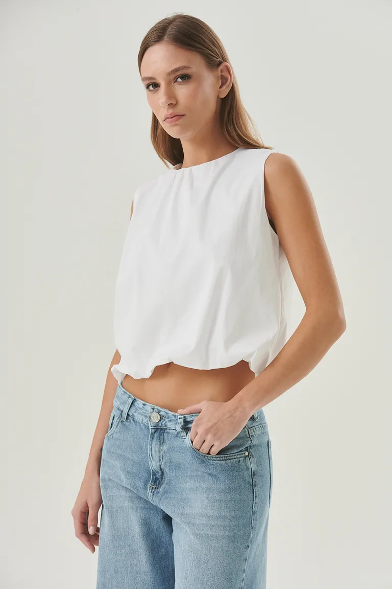 Top sin mangas con efecto globo - Silueta fresca y moderna de Sweet en Tops para argentina