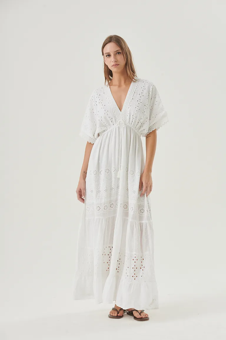Vestido blanco bohemio de estilo elegante y versátil para mujeres de Sweet en Vestidos para argentina