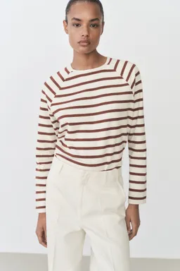 Sudadera rayas cuello redondo de Mango en Buzos y Sweaters para argentina