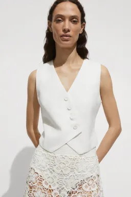 Minifalda crochet con flores de Mango en Faldas para argentina
