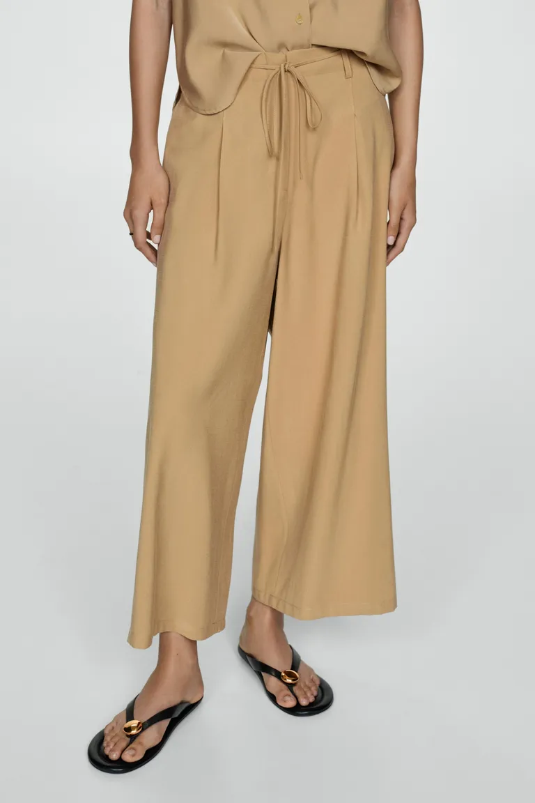 Pantalón wideleg cintura elástica de Mango en Pantalones para argentina