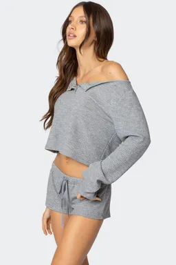 Top corto waffle teddy de Edikted en Buzos y Sweaters para argentina