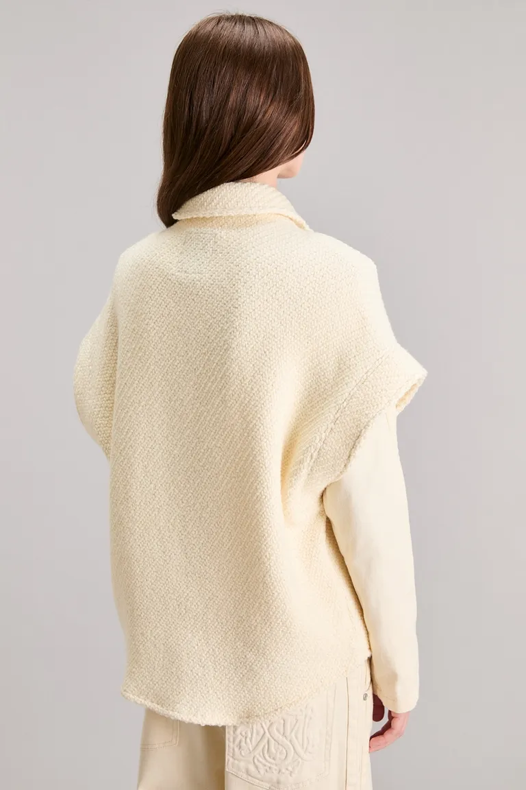 Chaleco oversize de lana con textura de espiga diagonal de Kosiuko en Chalecos para argentina
