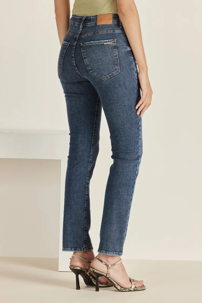 Pantalón de Denim de Tiro Alto y Corte Skinny en Tono Azul Oscuro de Tucci en Pantalones para argentina