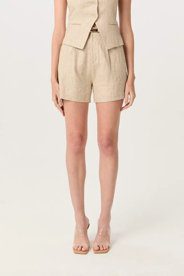 Shorts beige de corte alto y diseño sofisticado para mujer de Markova en Shorts para argentina