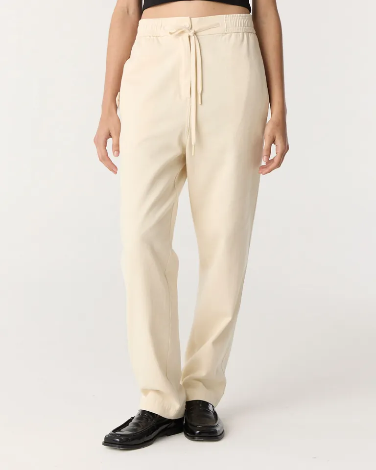 Pantalón de gabardina tiro alto con cintura elástica y corte recto relajado de Furzai en Pantalones para argentina