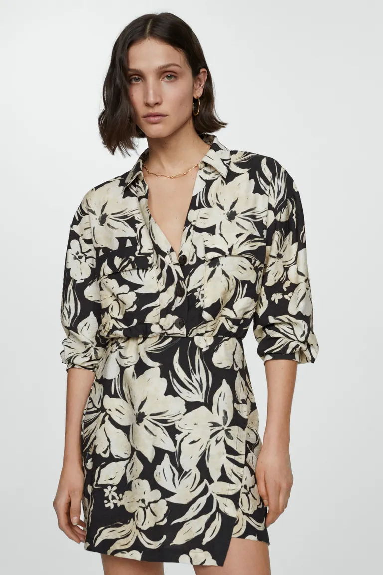 Vestido camisero estampado floral de Mango en Vestidos para argentina