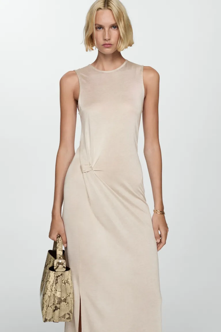 Vestido punto con nudo de Mango en Vestidos para argentina