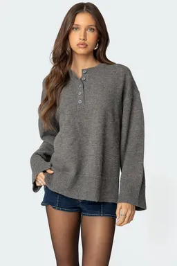 Sweater montana oversized con botones de Edikted en Buzos y Sweaters para argentina