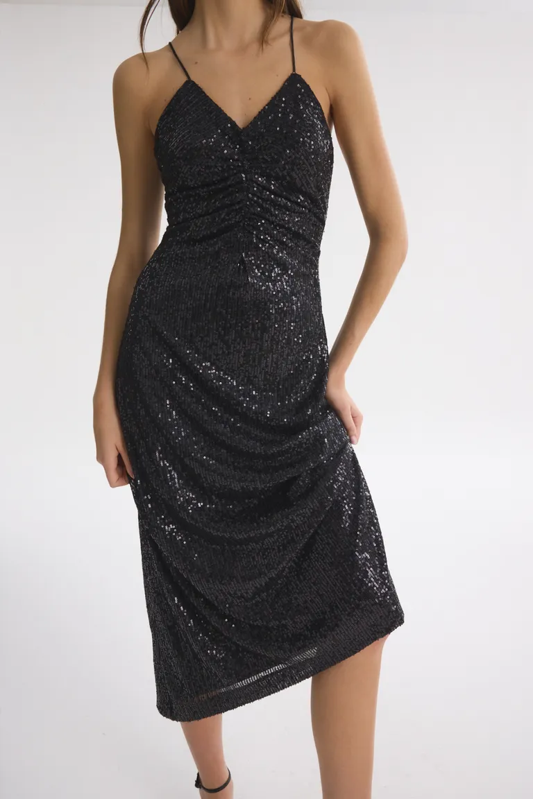 Vestido largo negro con diseño estampado para mujer de Akiabara en Vestidos para argentina