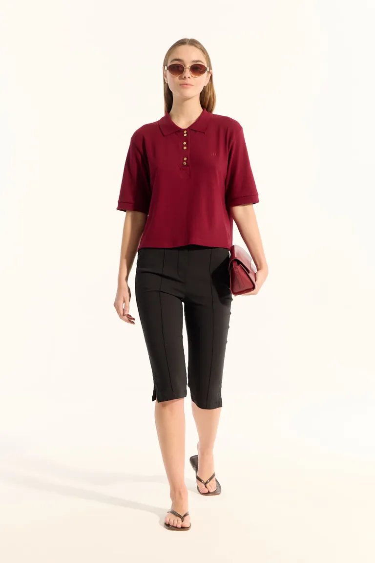 Remera de cuello polo en tejido pique liviano para mujer de Portsaid en Remeras para argentina