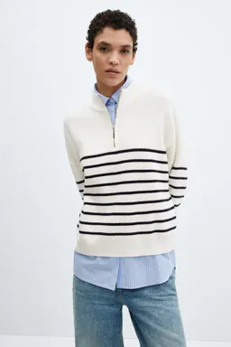 Sweater rayas con cremallera de Mango en Buzos y Sweaters para argentina