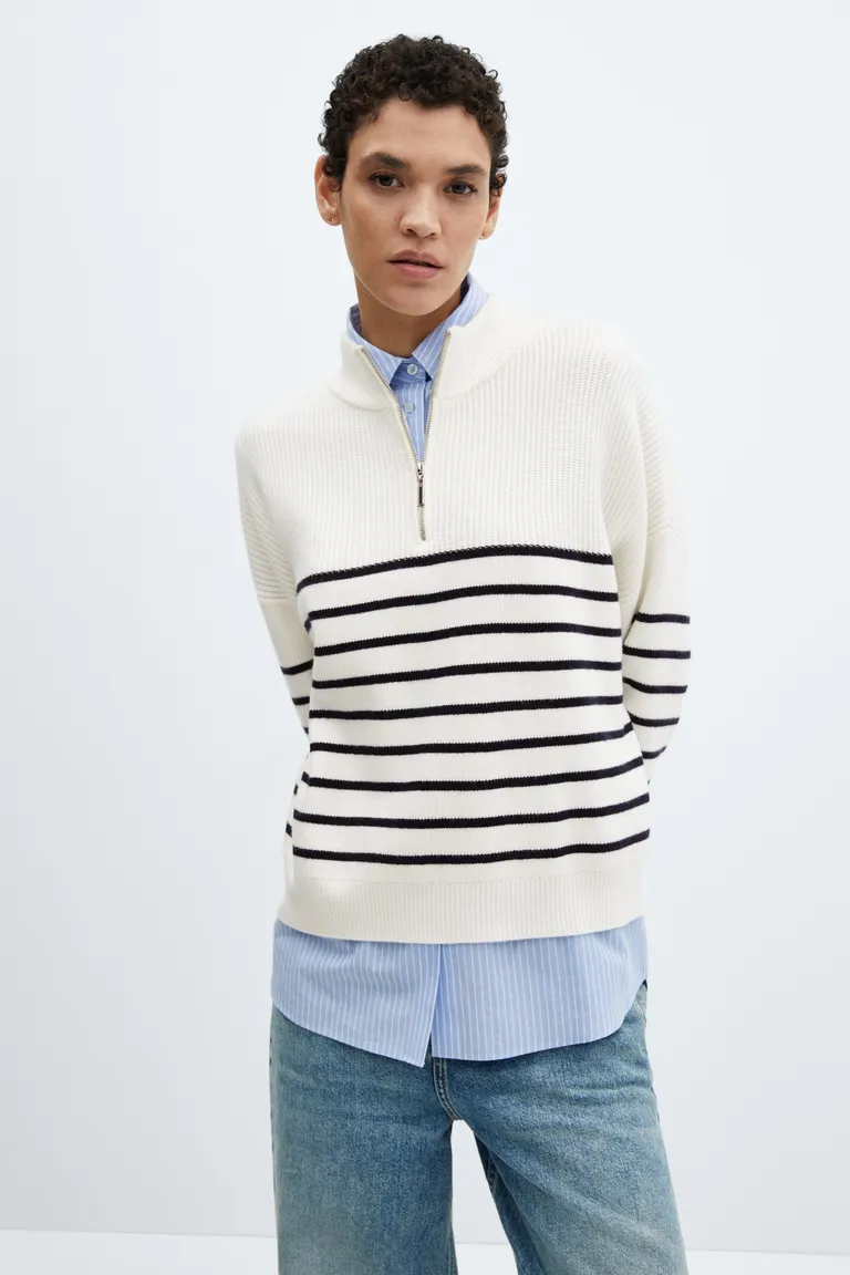 Sweater rayas con cremallera de Mango en Buzos y Sweaters para argentina
