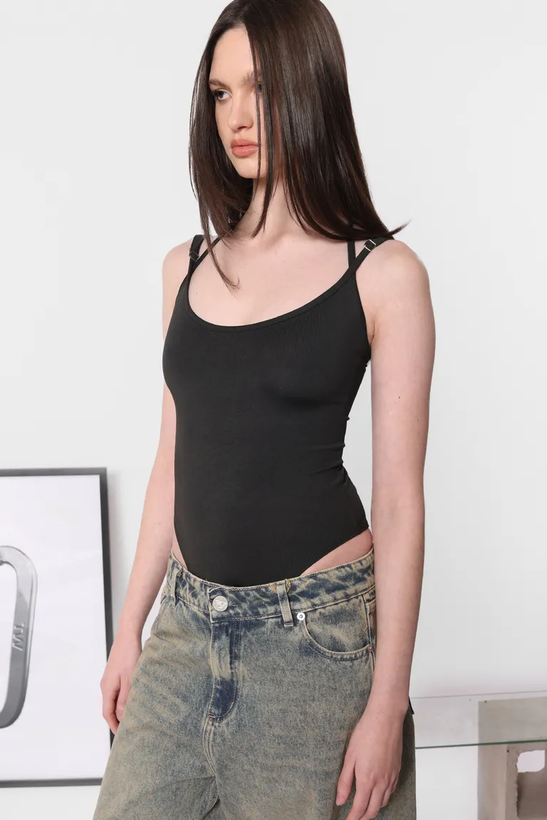 Body de microfibra con tiras cruzadas en la espalda de Top White en Bodies para argentina