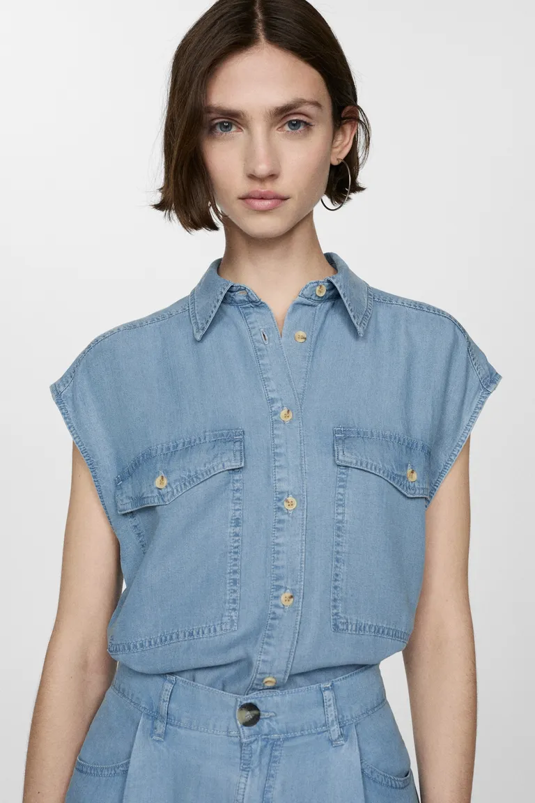 Camisa lyocell sin mangas de Mango en Camisas para argentina