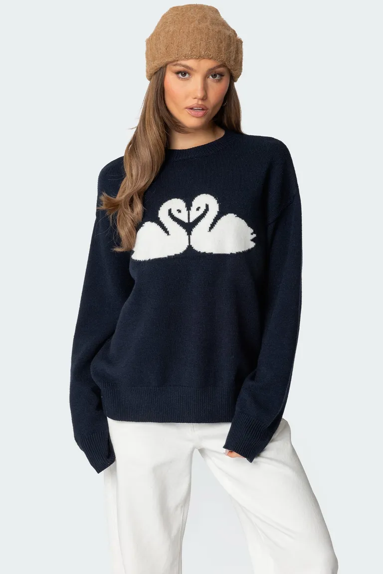 Sweater oversized tejido swan de Edikted en Buzos y Sweaters para argentina