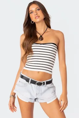 Top tejido strapless corazón de Edikted en Tops para argentina