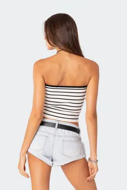 Top tejido strapless corazón de Edikted en Tops para argentina