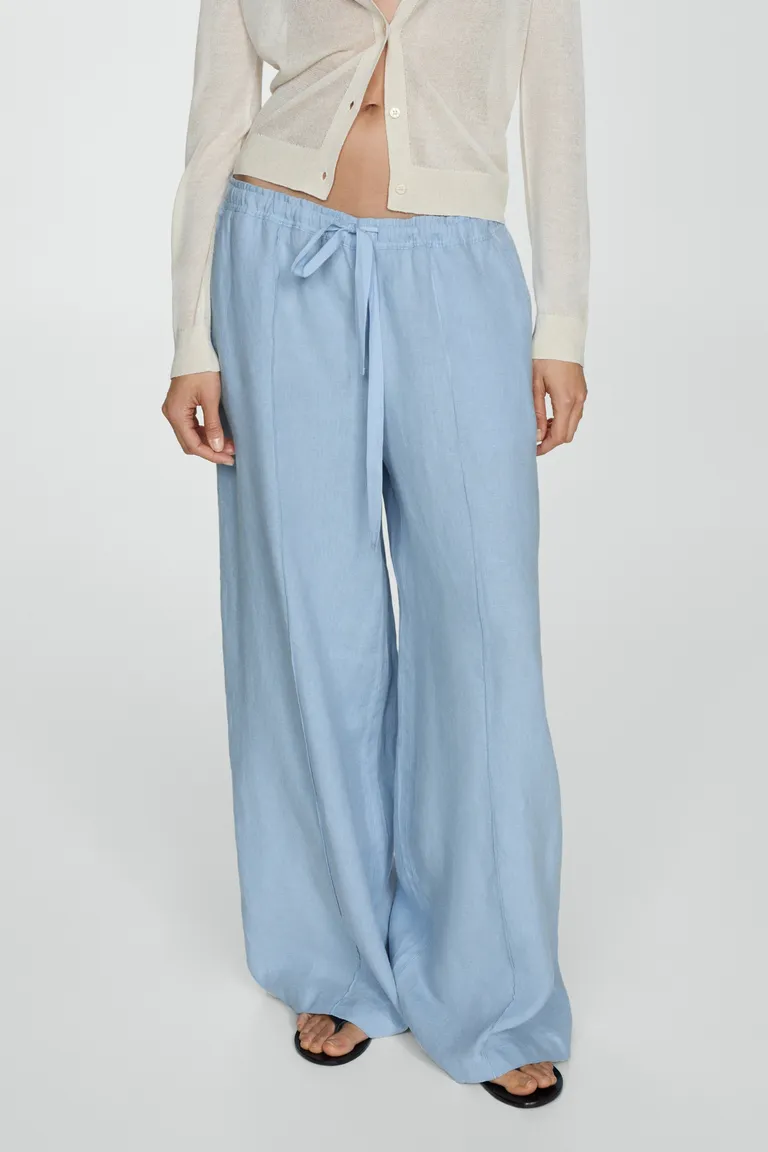 Pantalón lino wideleg de Mango en Pantalones para argentina