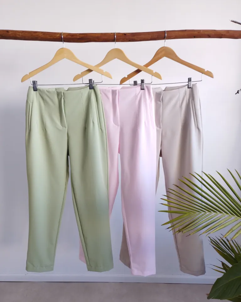 Pantalón entallado de corte sastrero en color verde para mujer de Lemmon en Pantalones para argentina