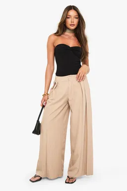 Pantalón pata elefante a rayas de Boohoo en Pantalones para argentina