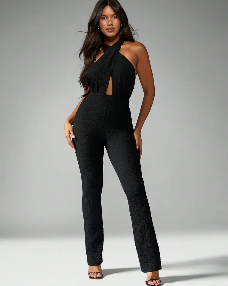 Mono largo textura escote halter de Missguided en Monos para argentina
