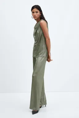 Pantalón wideleg cintura elastizada de Mango en Pantalones para argentina